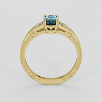 1.19 Ct. Bluish Green Sapphire Ring, 18K Yellow Gold 3