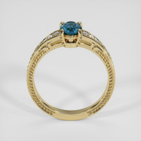 0.71 Ct. Greenish Blue Sapphire Ring, 18K Yellow Gold 3