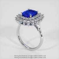 3.16 Ct. Blue Sapphire Ring, 14K White Gold 2