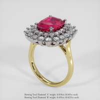 4.55 Ct. Ruby Ring, 14K White & Yellow 2