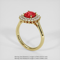 1.62 Ct. Ruby Ring, 14K Yellow Gold 2