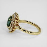 2.66 Ct. Bluish Green Sapphire Ring, 14K Yellow Gold 4
