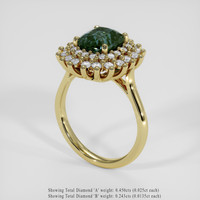 2.66 Ct. Bluish Green Sapphire Ring, 18K Yellow Gold 2