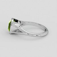 3.13 Ct. Green (Lime Green) Peridot Ring, Platinum 950 4