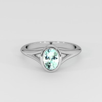 0.81 Ct. Bluish Green Paraiba Tourmaline Ring, Platinum 950 1