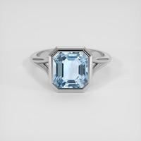 2.90 Ct. Blue Aquamarine Ring, Platinum 950 1