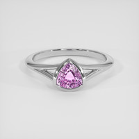 1.24 Ct. Purplish Pink Sapphire Ring, Platinum 950 1