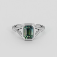 2.53 Ct. Bluish Green Sapphire Ring, Platinum 950 1