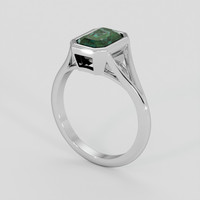 2.53 Ct. Bluish Green Sapphire Ring, Platinum 950 2