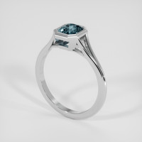 1.62 Ct. Greenish Blue Sapphire Ring, Platinum 950 2