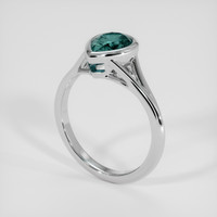 1.26 Ct. Greenish Blue Sapphire Ring, Platinum 950 2