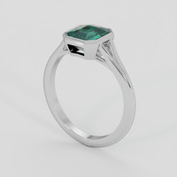 1.77 Ct. Bluish Green Sapphire Ring, Platinum 950 2