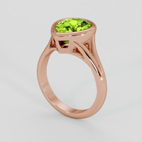 2.32 Ct. Yellowish Green Peridot Ring, 14K Rose Gold 2