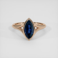 3.53 Ct. Blue Sapphire Ring, 14K Rose Gold 1