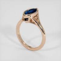3.53 Ct. Blue Sapphire Ring, 14K Rose Gold 2