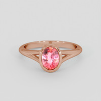 1.26 Ct. Padparadscha Sapphire Ring, 14K Rose Gold 1