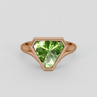 3.01 Ct. Green Peridot Ring, 18K Rose Gold 1