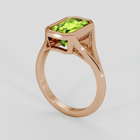 2.04 Ct. Yellowish Green Peridot Ring, 18K Rose Gold 2