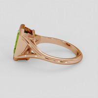 2.04 Ct. Yellowish Green Peridot Ring, 18K Rose Gold 4