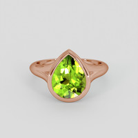 2.32 Ct. Yellowish Green Peridot Ring, 18K Rose Gold 1
