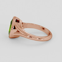 2.32 Ct. Yellowish Green Peridot Ring, 18K Rose Gold 4