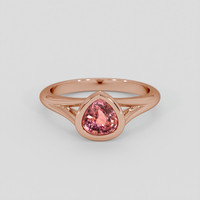 1.06 Ct. Padparadscha Sapphire Ring, 18K Rose Gold 1