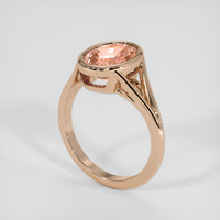 3.51 Ct. Padparadscha Sapphire Ring, 18K Rose Gold 2