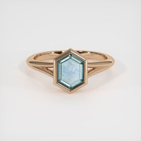 1.02 Ct. Bluish Green Sapphire Ring, 18K Rose Gold 1