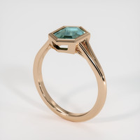 1.02 Ct. Bluish Green Sapphire Ring, 18K Rose Gold 2