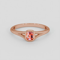 0.42 Ct. Padparadscha Sapphire Ring, 18K Rose Gold 1