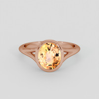 2.04 Ct. Peach Sapphire Ring, 18K Rose Gold 1