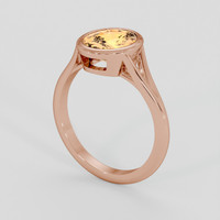 2.04 Ct. Peach Sapphire Ring, 18K Rose Gold 2