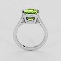 3.93 Ct. Green (Lime Green) Peridot Ring, Silver 3