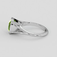 3.93 Ct. Green (Lime Green) Peridot Ring, Silver 4