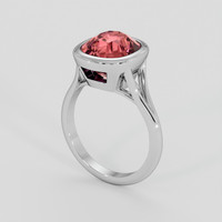 4.16 Ct. Pink Tourmaline Ring, Silver 2