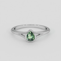 0.94 Ct. Green Sapphire Ring, Silver 1