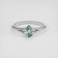 0.55 Ct. Green Sapphire Ring, Silver 1