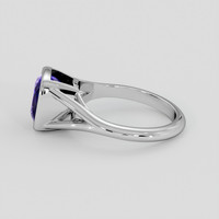 3.35 Ct. Violetish Blue Tanzanite Ring, 10K White Gold 4