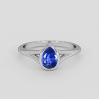 0.94 Ct. Blue Sapphire Ring, 10K White Gold 1