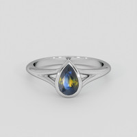 1.07 Ct. Bi Color Sapphire Ring, 14K White Gold 1