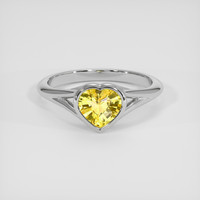 1.02 Ct. Yellow Sapphire Ring, 14K White Gold 1