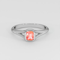 0.58 Ct. Padparadscha Sapphire Ring, 14K White Gold 1