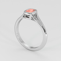 0.58 Ct. Padparadscha Sapphire Ring, 14K White Gold 2