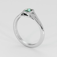 0.52 Ct. Bluish Green Sapphire Ring, 14K White Gold 2