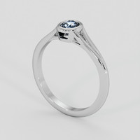 0.56 Ct. Blue Sapphire Ring, 14K White Gold 2