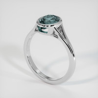 1.51 Ct. Greenish Blue Sapphire Ring, 14K White Gold 2