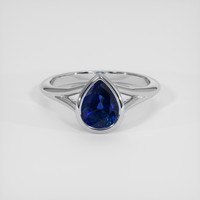 1.52 Ct. Blue Sapphire Ring, 18K White Gold 1