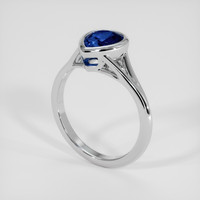 1.52 Ct. Blue Sapphire Ring, 18K White Gold 2