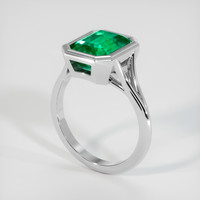 3.29 Ct. Emerald Ring, 18K White Gold 2