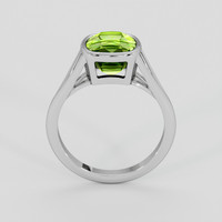 3.13 Ct. Green (Lime Green) Peridot Ring, 18K White Gold 3